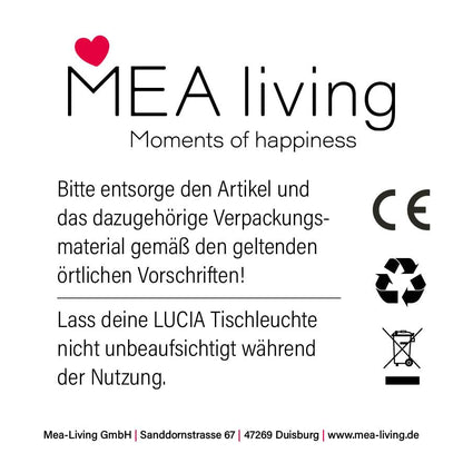 Mea-Living Lucia LAMPADA DA TAVOLO Cemento Ahoi