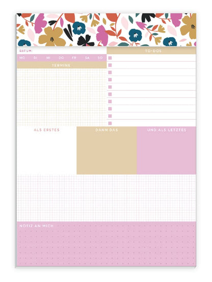 Graphics Workshop Daily To-Do Pad with Gold Embellishment | 50 Sheets | Flowers
