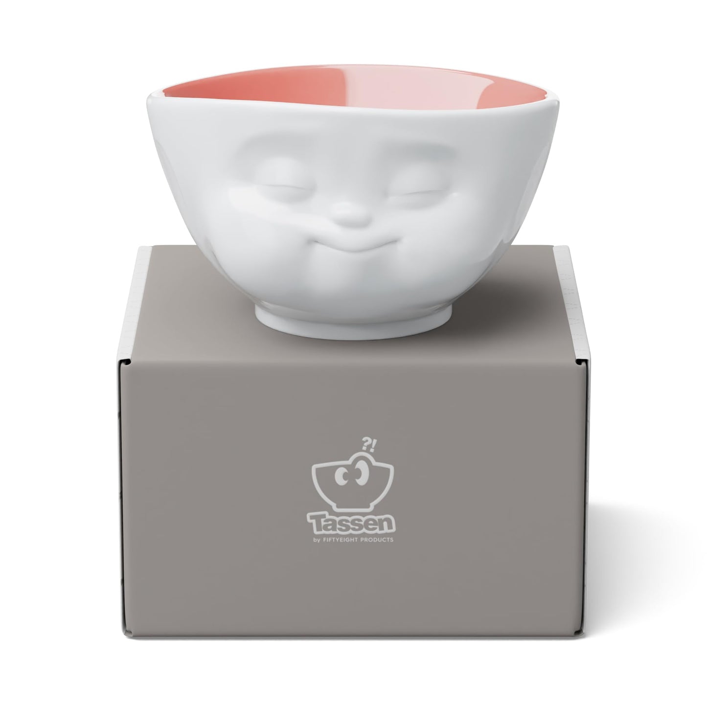 FIFTYEIGHT PRODUCTS / Munching Bowl (Porcelain, 500 ml, white/peach interior, Made in Germany)