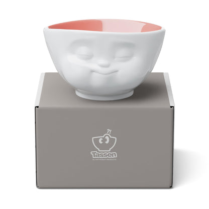 FIFTYEIGHT PRODUCTS / Munching Bowl (Porcelain, 500 ml, white/peach interior, Made in Germany)