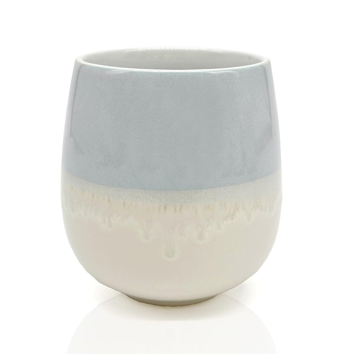 Mea-Living STONEWARE Mug | "ANCHOR" | blue | 400 ml | hand-decorated drinking mug or flower pot