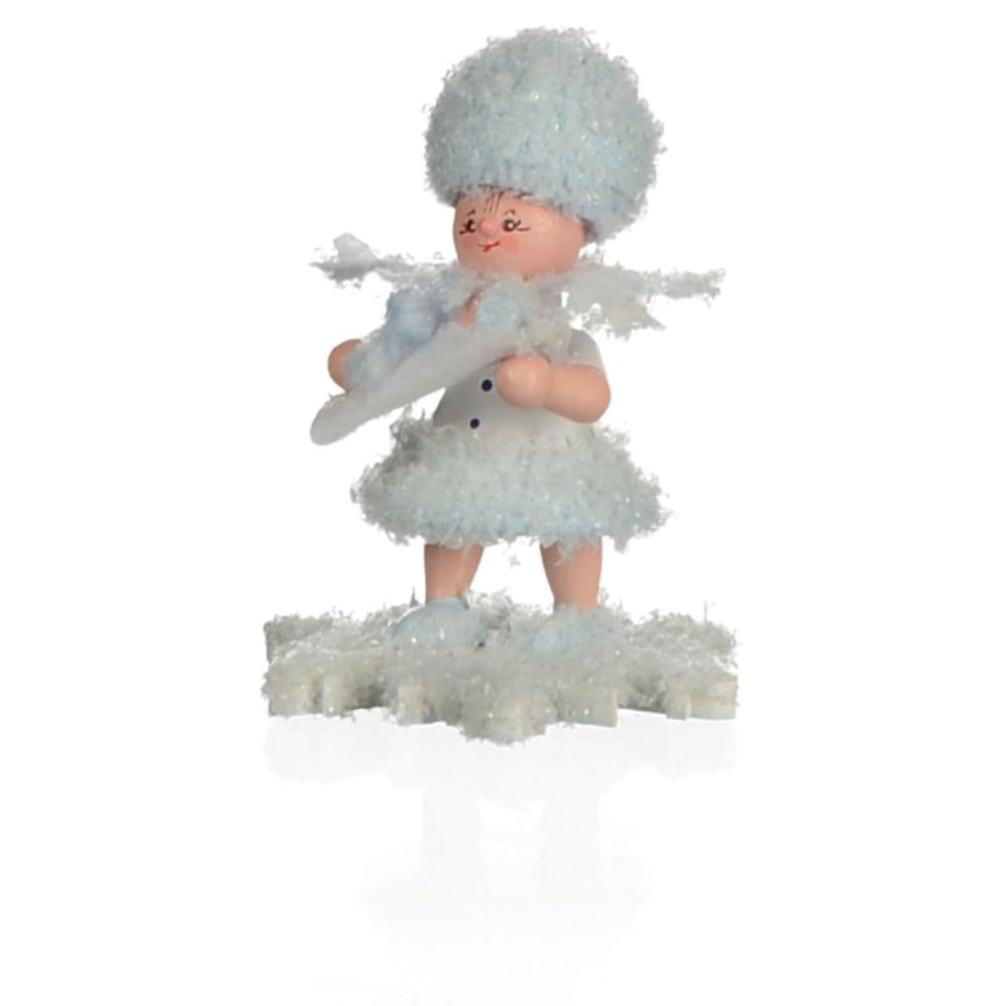 Drechslerei Kuhnert Schneeflöckchen mit Baby Jungen - 5 cm