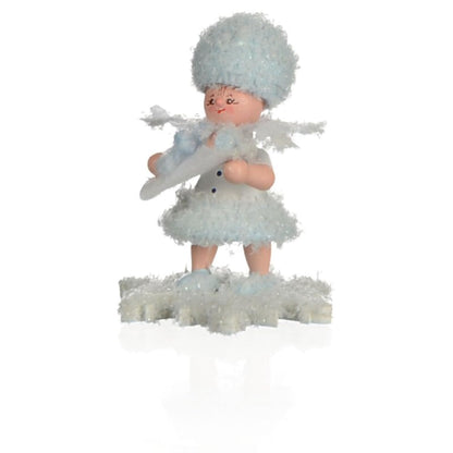 Drechslerei Kuhnert Schneeflöckchen mit Baby Jungen - 5 cm