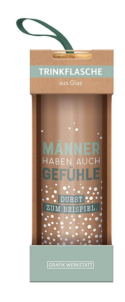 Grafik Werkstatt Borraccia in vetro con frase divertente | con laccetto | 550 ml