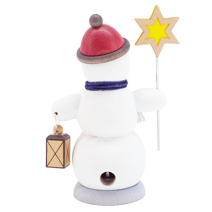 Kuhnert Smokerman/Incense Figurine Made of Wood - Snowman in Various Designs - Approx. 13 cm - Made in Germany