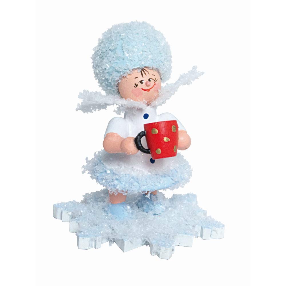 Fiocco di neve con tazza di vin brulé - 5 cm