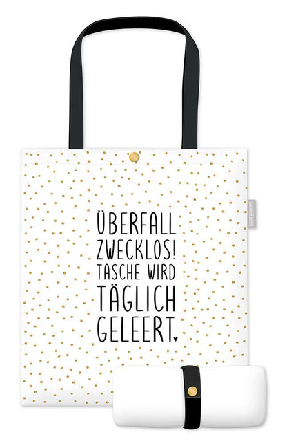 Grafik-Werkstatt Borsa Unisex in Cotone | Borsa a Tracolla con Chiusura | "Rapina inutile..." | Bianco