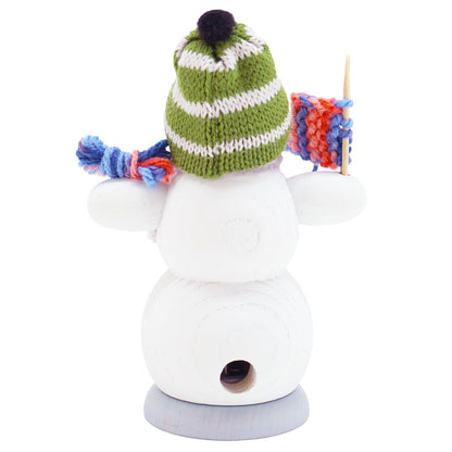 Kuhnert Smokerman/Incense Figurine Made of Wood - Snowman in Various Designs - Approx. 13 cm - Made in Germany