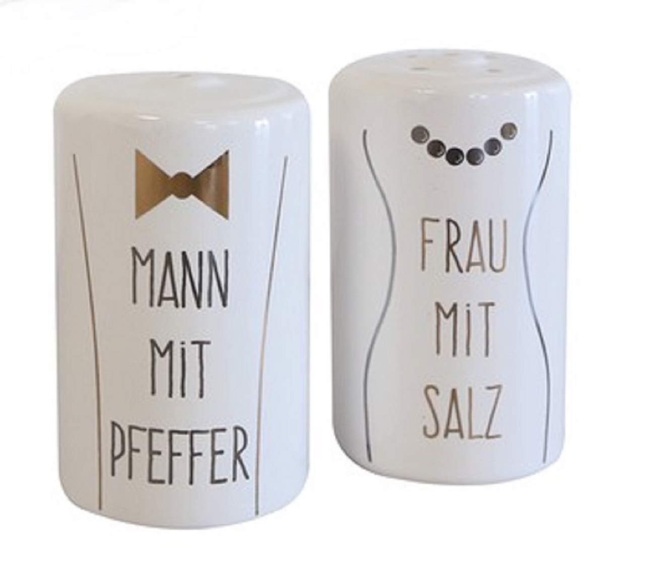 Casablanca -- Love Dinner - Salt and Pepper Shakers - White Ceramic - 2-piece set