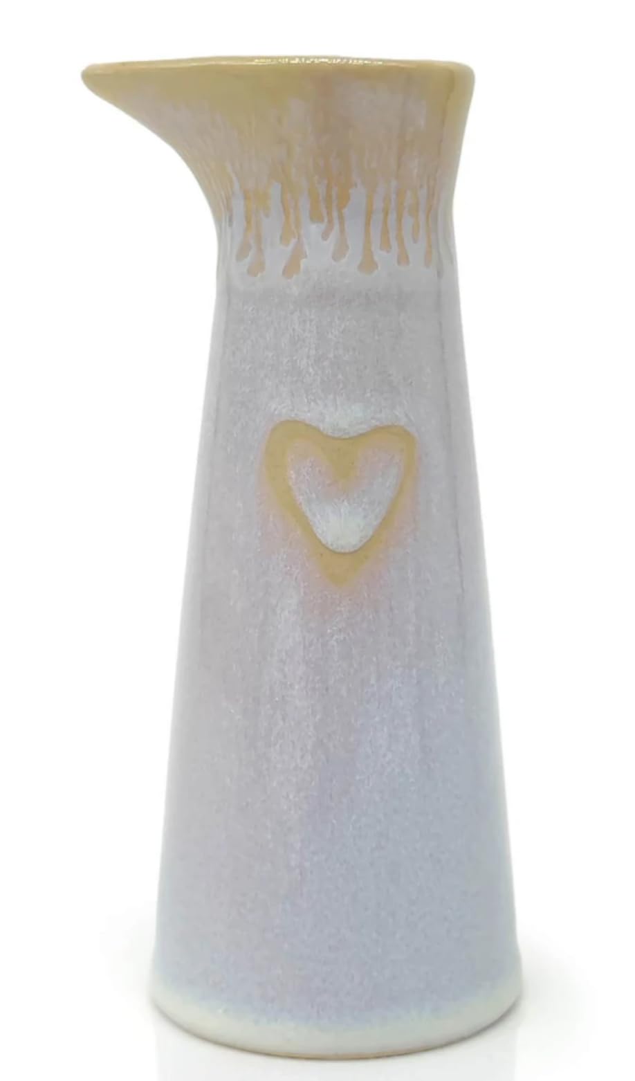 Mea-Living Stoneware Milk Jug/Vase with "Heart", Polar White