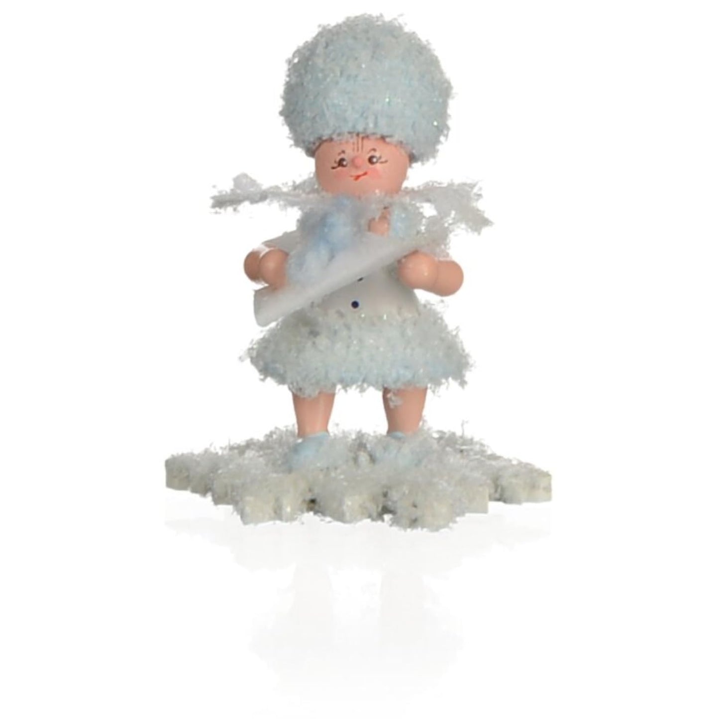 Drechslerei Kuhnert Schneeflöckchen mit Baby Jungen - 5 cm