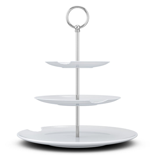 FIFTYEIGHT PRODUCTS / Food Temple - 3-tier (Porcelain, plate diameter 18-24 cm, white, Made in Germany)
