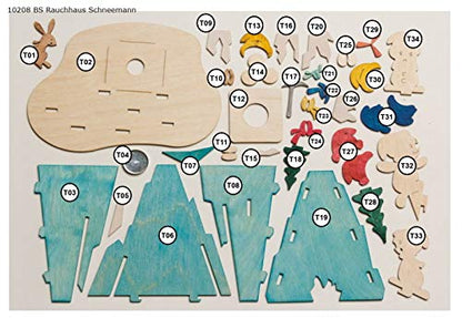 Drechslerei Kuhnert - diversi set per il bricolage con motivo a pupazzo di neve - diverse misure - Made in Germany
