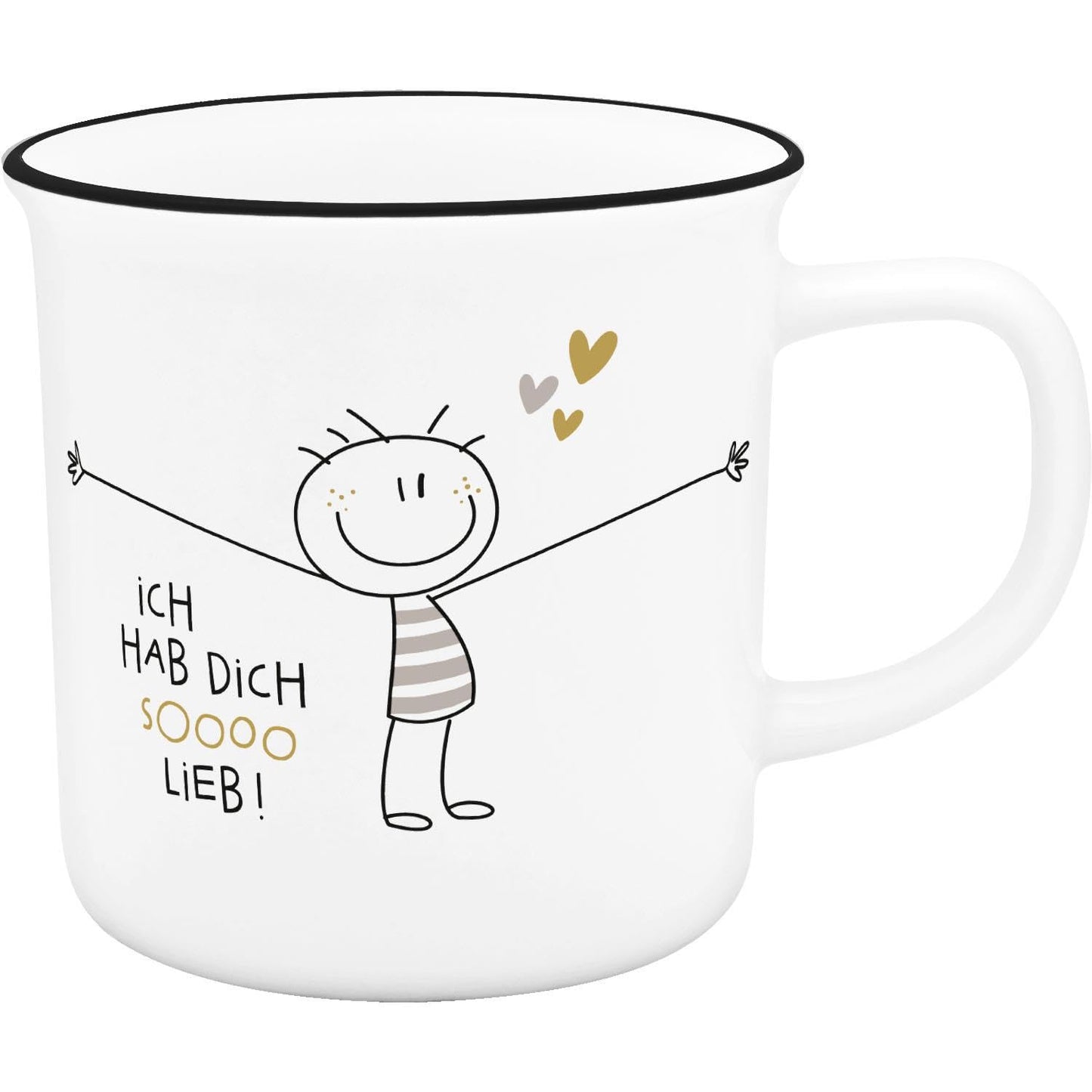 H:PPY life XL Mug with Motif | Favorite Porcelain Mug, Mug with Saying, 55 cl, with Gift Sleeve | Gift for Friend