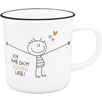 H:PPY life XL Mug with Motif | Favorite Porcelain Mug, Mug with Saying, 55 cl, with Gift Sleeve | Gift for Friend