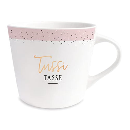 Graphic workshop coffee mug with 100% real gold | Porcelain mug | 420 ml | "Tussi" mug