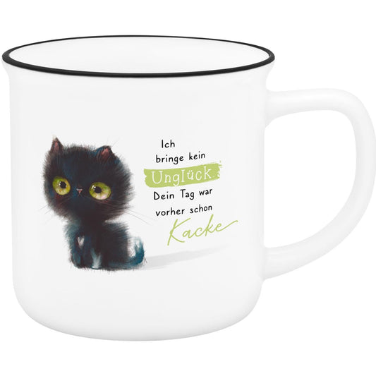 Sheepworld Mug with Black Cat Motif | Porcelain Mug, Height 8.5 cm, Diameter 9 cm, Volume 35 cl, Funny Quote | Gift, Birthday Gift, Cat Lovers | 74837