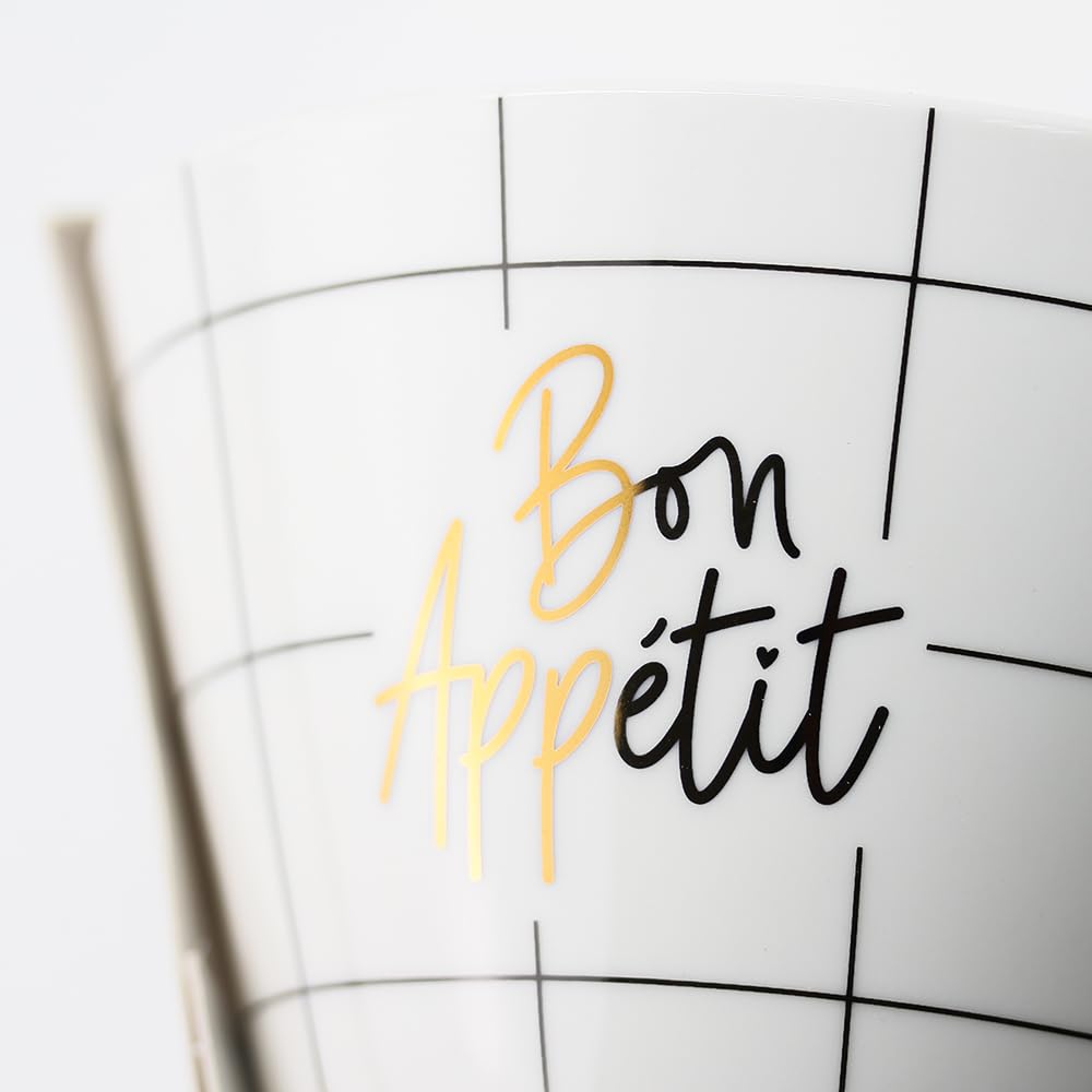 Grafik-Werkstatt Cereal Bowl | with real gold | porcelain | "Bon Appetit!"