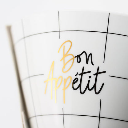 Grafik-Werkstatt Cereal Bowl | with real gold | porcelain | "Bon Appetit!"