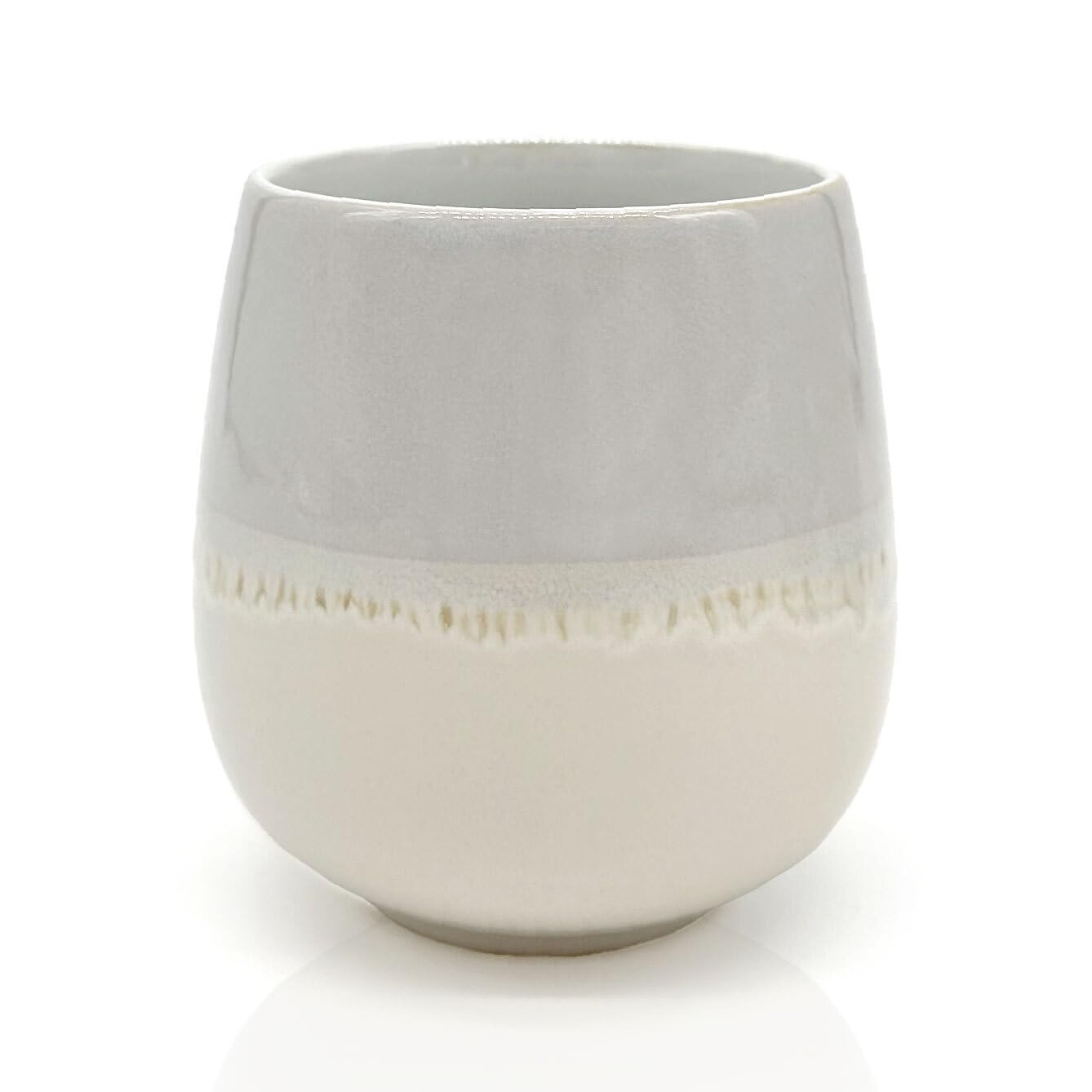Mea-Living STONEWARE Mug | "HOME" | grey | 400 ml | hand-decorated drinking mug or flower pot