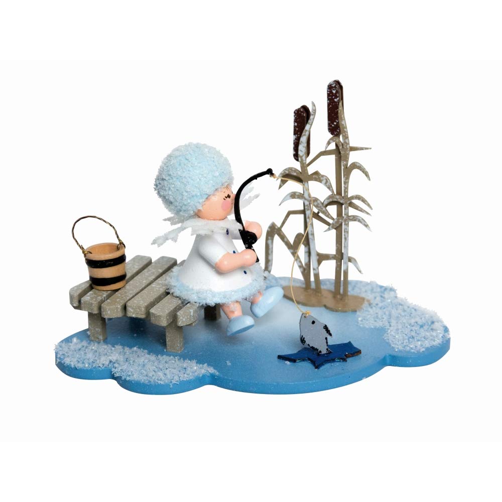 Drechslerei Kuhnert Fiocco di Neve Pescatore nel ghiaccio - 10x7x6 cm