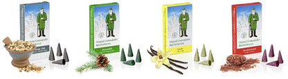 Original Crottendorfer Räucherkerzen - 4 Sorten in einem Set - verschiedene Düfte (Tanne, Sandel, Drei-Königs-Duft,Vanille)