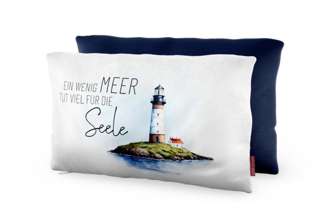 La Vida Cotton Pillow, "A little bit of sea does a lot for the soul", Rectangular, 40 x 25 cm