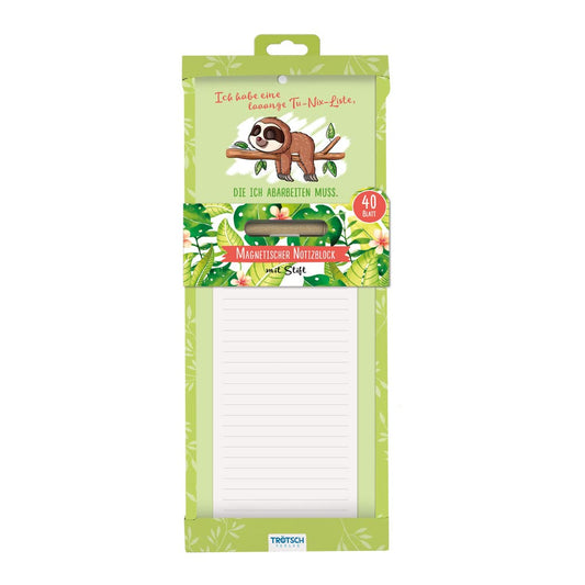Trötsch Notepad with Pen and Sloth Magnet: Notepad Gift Gift Idea Reminder Memo Pad [Accessories] [Apr 20, 2023] Trötsch Verlag GmbH & Co. KG