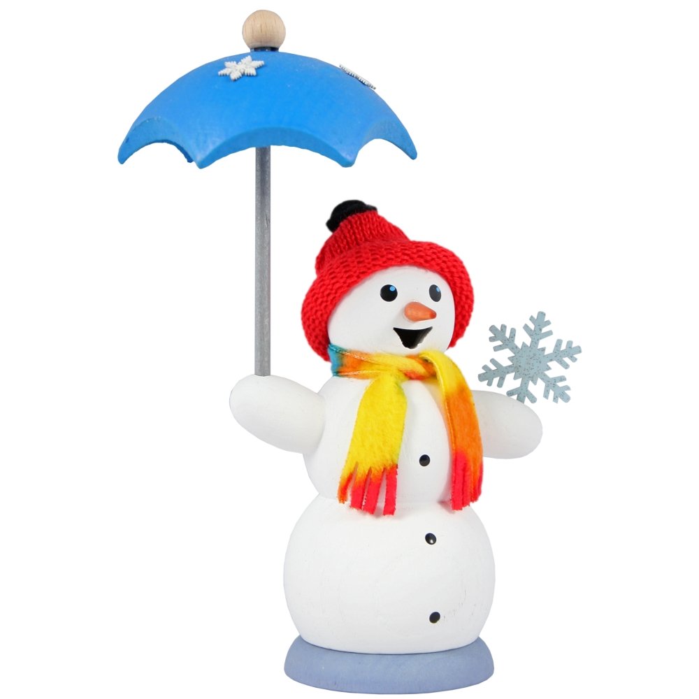 Kuhnert Smokerman/Incense Figurine Made of Wood - Snowman in Various Designs - Approx. 13 cm - Made in Germany