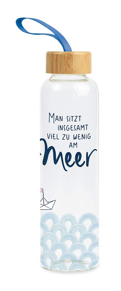Grafik Werkstatt Borraccia in vetro con frase divertente | con laccetto | 550 ml