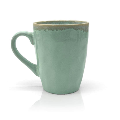 Mea-Living STONEWARE Mug with Handle, Turquoise, Handmade Stoneware, 400 ml, Beautiful Handmade Tableware