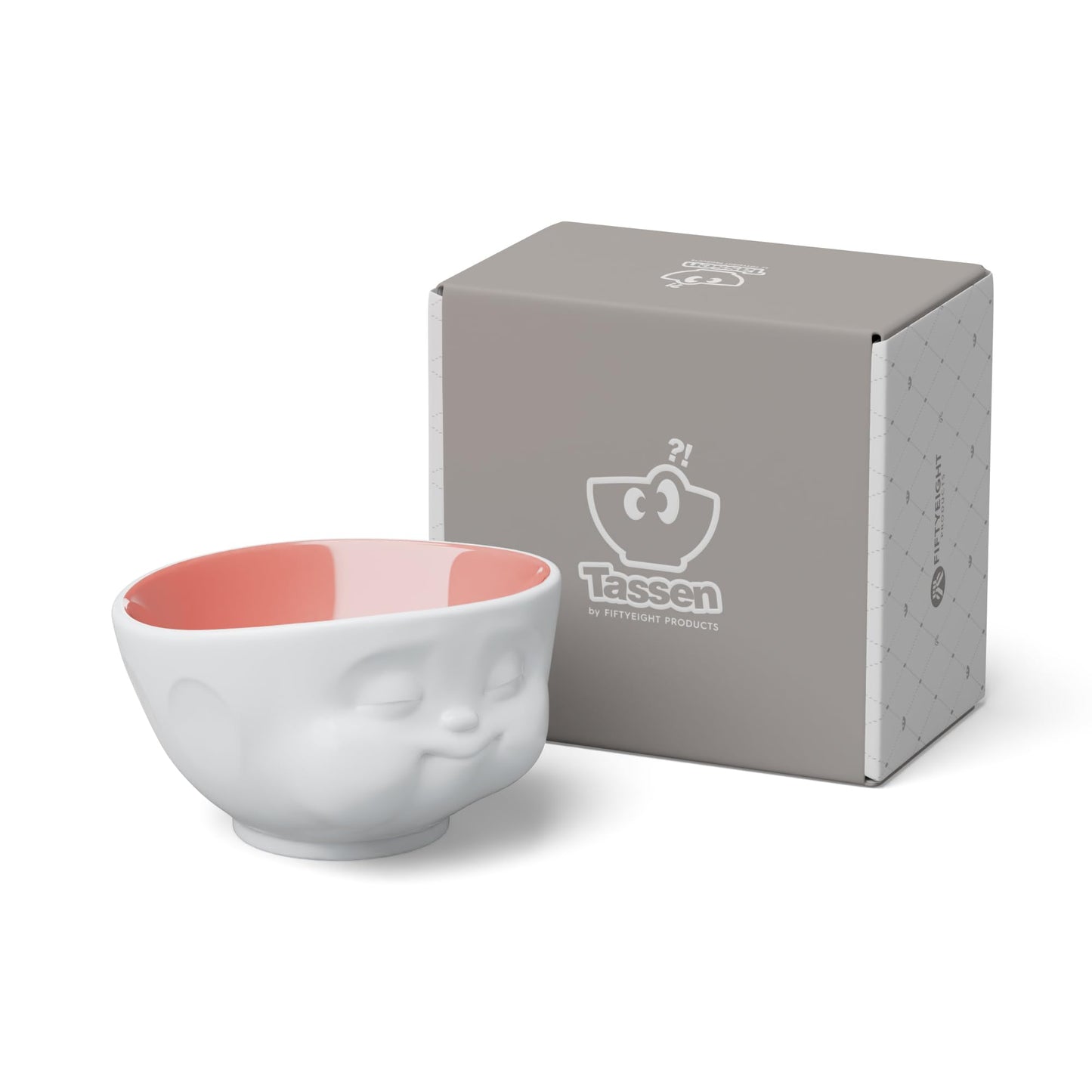 FIFTYEIGHT PRODUCTS / Munching Bowl (Porcelain, 500 ml, white/peach interior, Made in Germany)