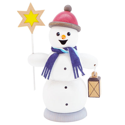Kuhnert Smokerman/Incense Figurine Made of Wood - Snowman in Various Designs - Approx. 13 cm - Made in Germany