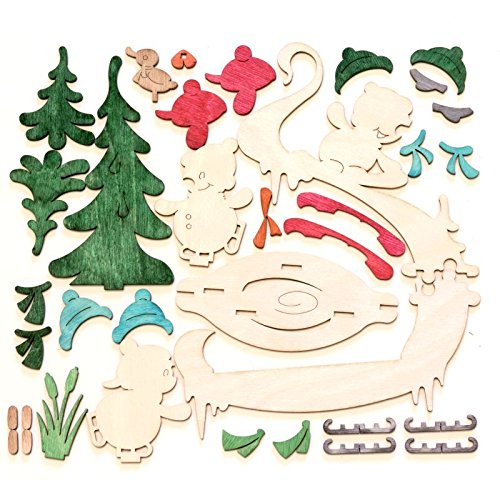 Drechslerei Kuhnert - diversi set per il bricolage con motivo a pupazzo di neve - diverse misure - Made in Germany