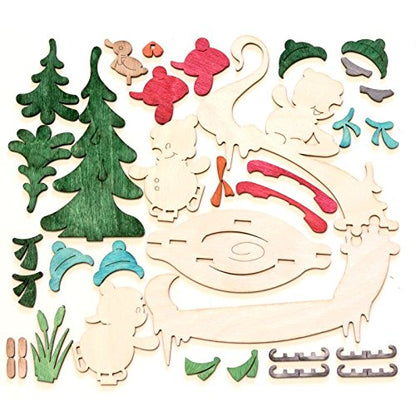 Drechslerei Kuhnert - diversi set per il bricolage con motivo a pupazzo di neve - diverse misure - Made in Germany