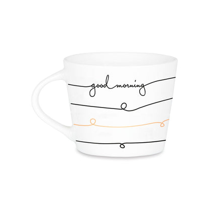 Graphic Workshop Espresso Cup with 100% Real Gold | Porcelain Cup | 50 ml | Good Morning