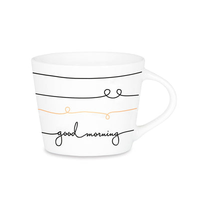 Graphic Workshop Espresso Cup with 100% Real Gold | Porcelain Cup | 50 ml | Good Morning