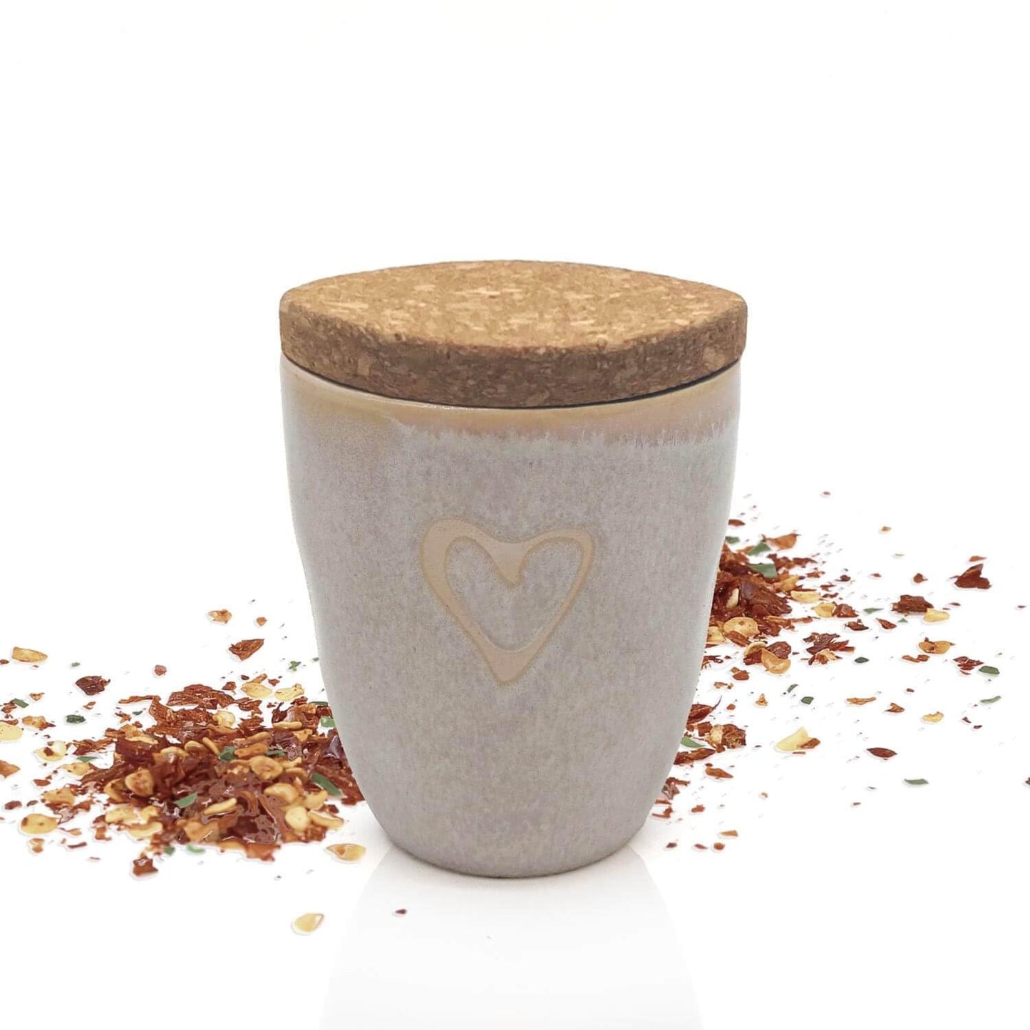 MEA Living, spice in an espresso cup, STONEWARE mug, heart sand, "Bruschetta - classic"
