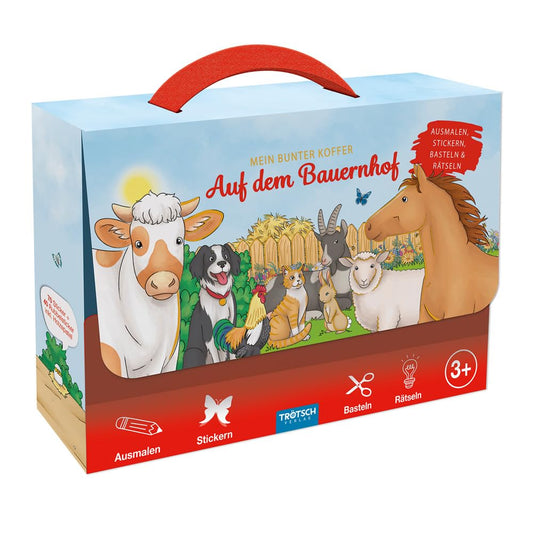 TRÖTSCH - Activity Case My Colorful Farm Case | Case with a game and coloring book, sticker pages and mini-posters | From 3 ... Educational toy Travel companion Play case [Other accessories] [Aug 28, 2025] Trötsch Verlag GmbH & Co. KG