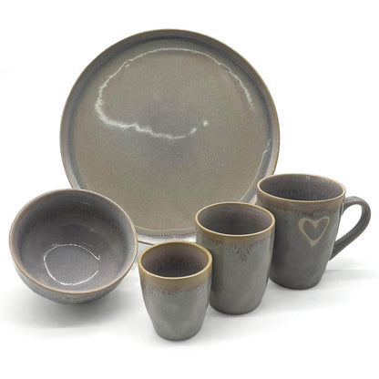 Mea-Living STONEWARE Mug with Handle, Sand, Handmade Stoneware, 400 ml, Beautiful Handmade Tableware