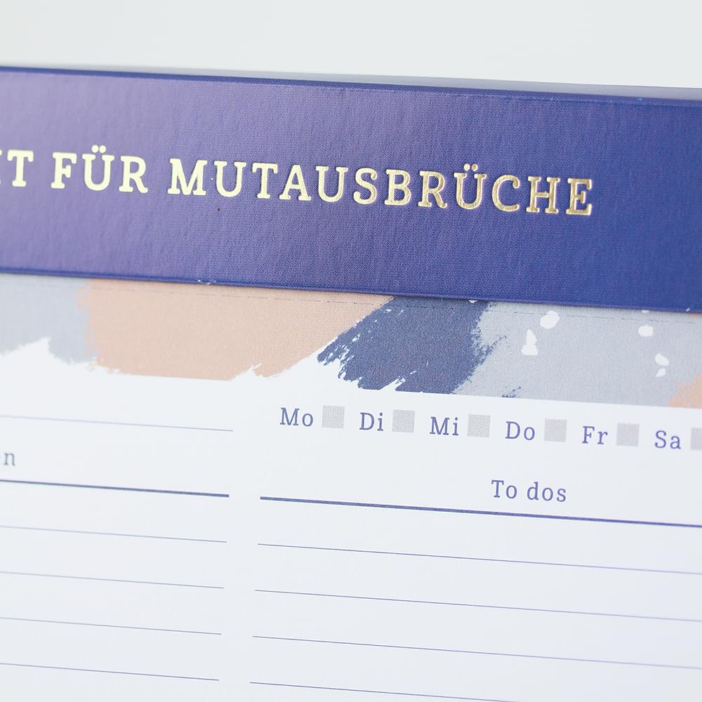 Grafik-Werkstatt Tages-To-Do-Block mit Goldveredelung | 50 Blatt | Zeit für Mutausbrüche