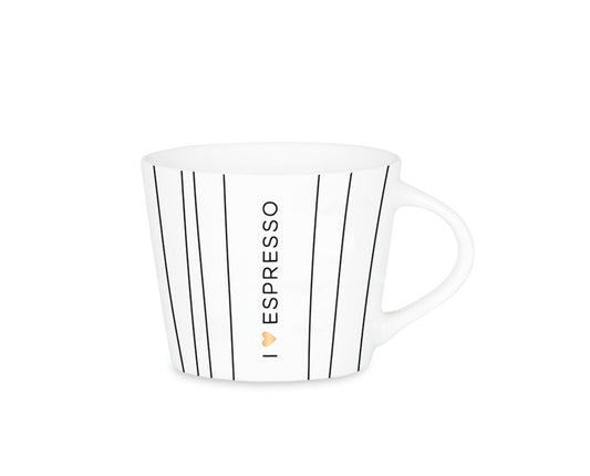 Grafik-Werkstatt Espresso-Tasse mit 100%Echtgold | Porzellan Tasse | 50 ml | I love espresso