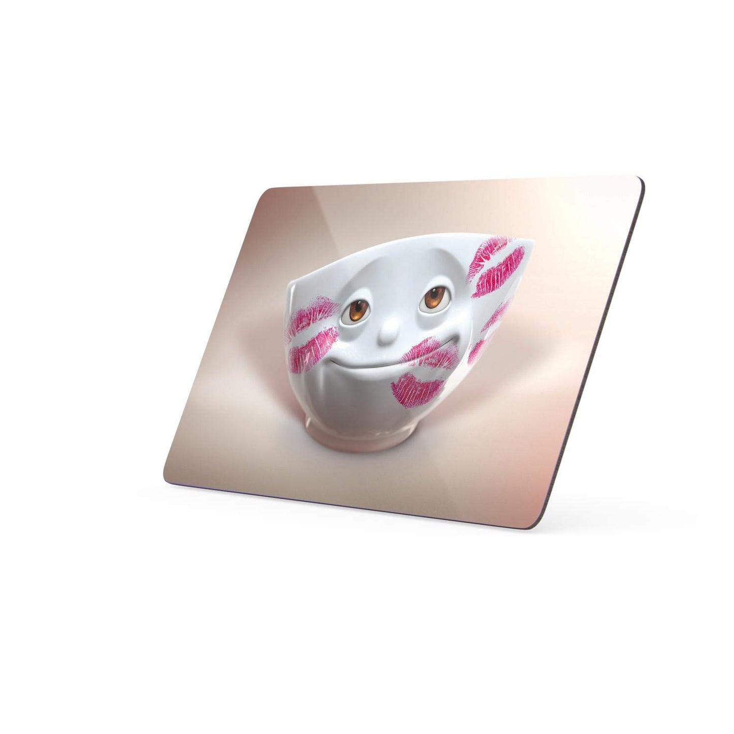 FIFTYEIGHT PRODUCTS / Mugs / Breakfast Board "Küss'je" (Resopal, 14x23x1 cm, Multicolour, Made in Germany)