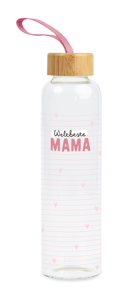 Grafik Werkstatt Trinkflasche aus Glas mit lustigem Spruch | mit Griffschlaufe | 550 ml