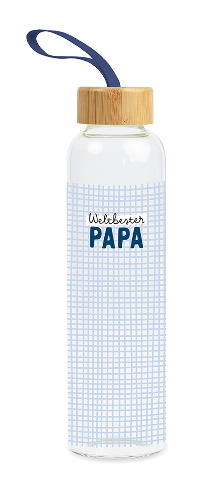 Grafik Werkstatt Trinkflasche aus Glas mit lustigem Spruch | mit Griffschlaufe | 550 ml