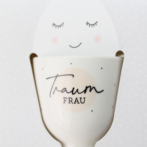 Grafik-Werkstatt Portauovo con oro zecchino 100% | Tazza in porcellana | Donna da sogno