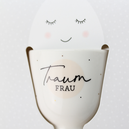 Grafik-Werkstatt Portauovo con oro zecchino 100% | Tazza in porcellana | Donna da sogno