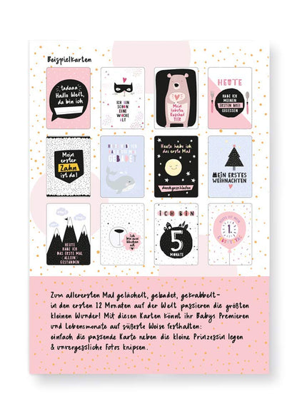 GRAPHICS WORKSHOP Milestone Box Milestone Cards for the First Year Gift for Girls, Pink