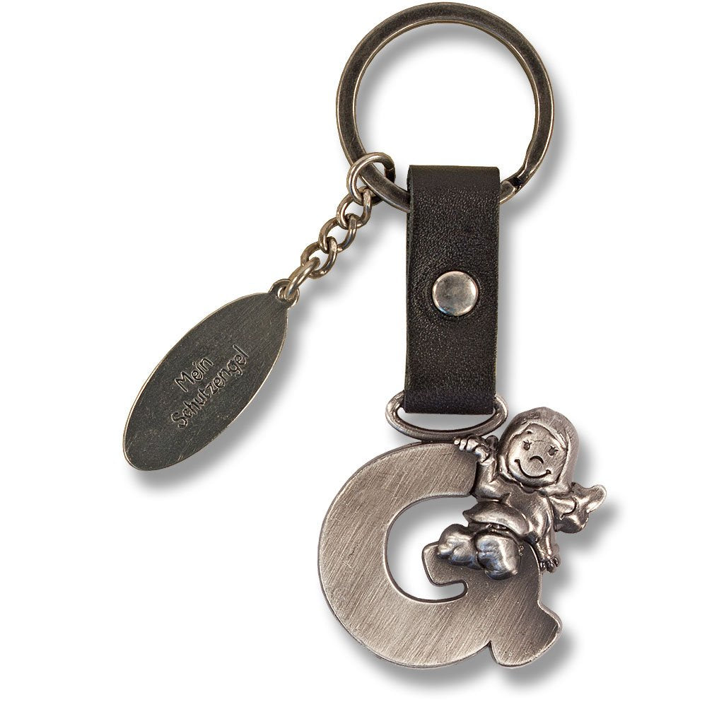 Guardian Angel Keychain Letter G