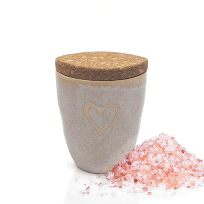 MEA Living, Spice in an Espresso Cup, STONEWARE Mug, Heart Sand, "Garlic Chili Salt"